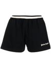 Palm Angels Logo-print Stripe-detail Shorts In Black