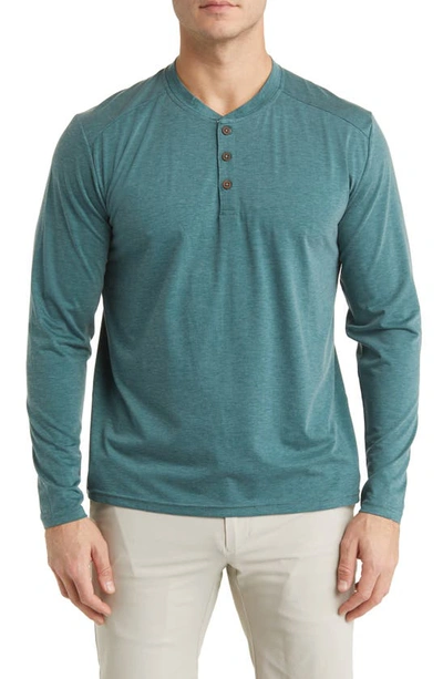 Fair Harbor The Seabreeze Performance Long Sleeve Henley In Seapine