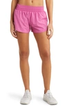 Nike Women's One Dri-fit Mid-rise 3" Brief-lined Shorts In Reflective Silver/cosmic Fuchsia