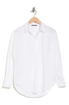 T Tahari Oversized Poplin Tunic Shirt In White