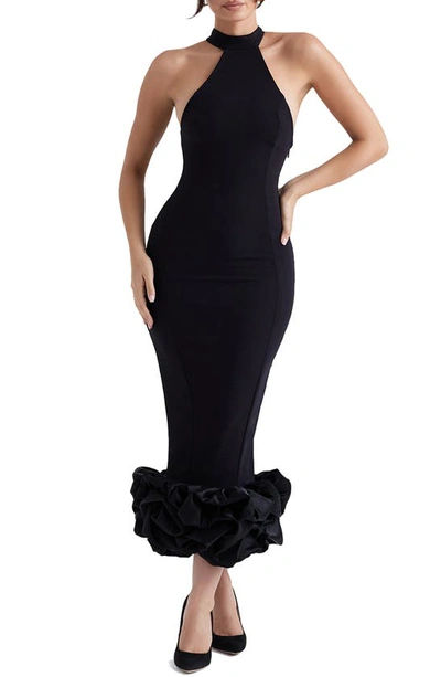 House Of Cb Juniper Halter Neck Peplum Hem Cocktail Dress In Black |  ModeSens