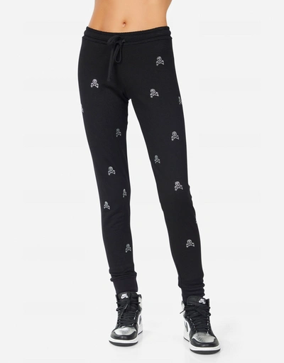 Lauren Moshi Jess Mini Crystal Cross Bone Skulls In Black