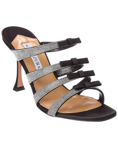 Aquazzura Tali 85 Satin Sandal In Black