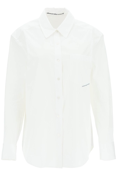 Alexander Wang Oversized Poplin Shirt In White