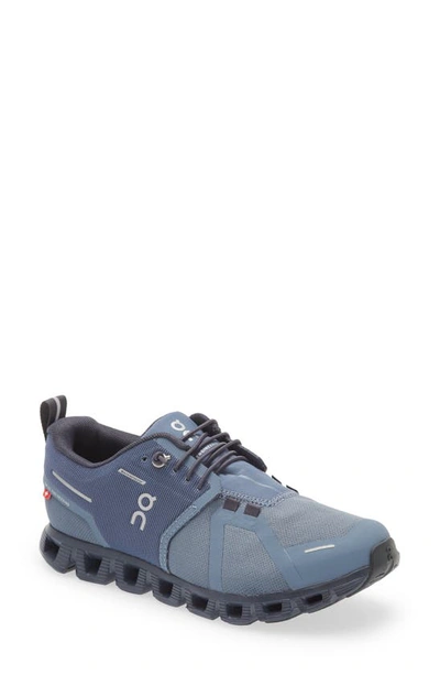 On Cloud 5 Waterproof Running Shoe In Metal/ Navy