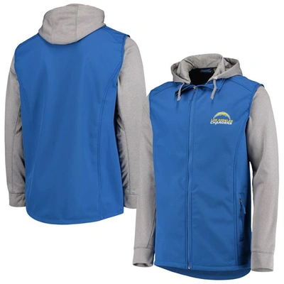 Dunbrooke Royal/gray Los Angeles Chargers Big & Tall Alpha Full-zip Hoodie Jacket
