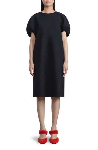 Lafayette 148 Belted Abstract-print Silk Midi Shirtdress In Black Multi