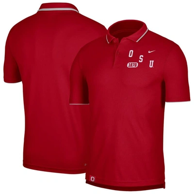 Nike Ohio State  Men's Dri-fit Uv College Polo In Red