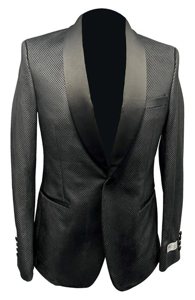 Ike Behar Velvet Shawl Collar One-button Jacket In Black