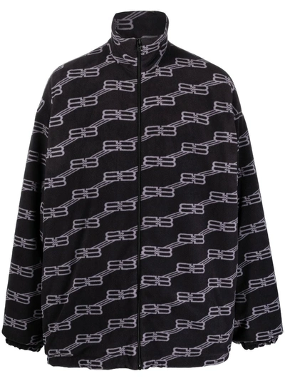 Balenciaga Monogram-print Jacket In Black