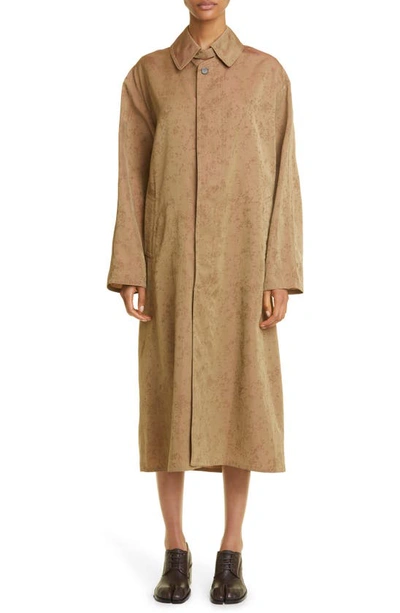 Maison Margiela Printed Single-breasted Coat In Brown