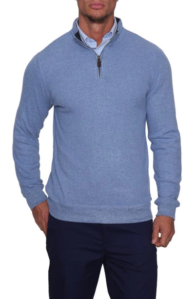 Tailorbyrd Quarter Zip Pullover Sweater In Blue