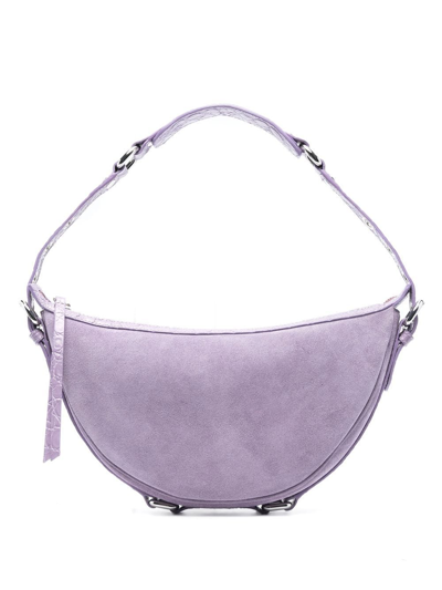 By Far Gib Suede Shoulder Bag In Purple