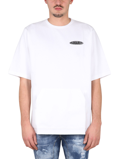 Dsquared2 Surf Board Skater T-shirt In White