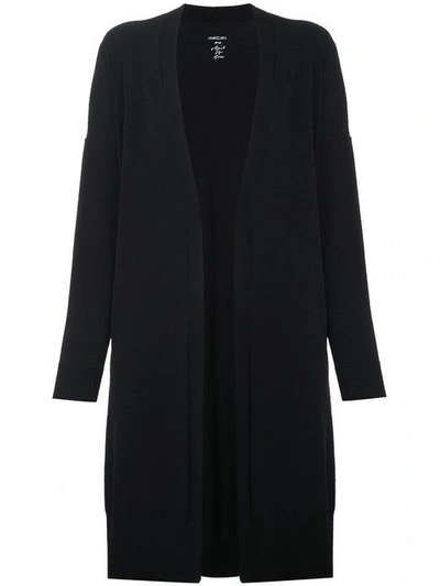 Marc Cain Long Crepe Open Front Jacket In Black