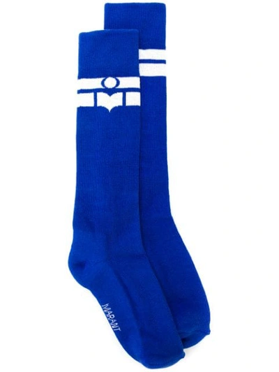 Isabel Marant Vibe Logo Socks In Blue