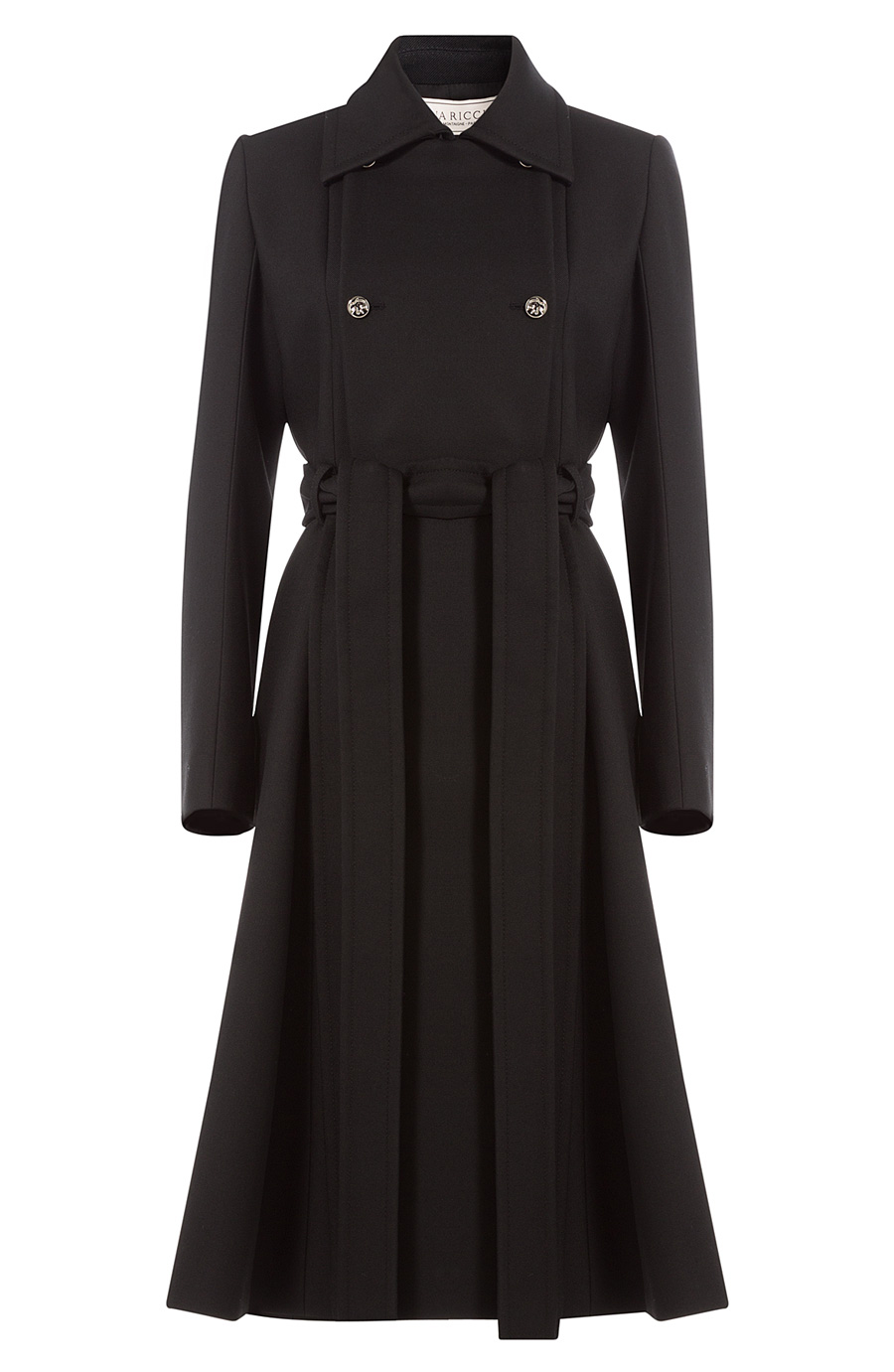 Nina Ricci Double-breasted Woven Coat In Black | ModeSens