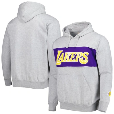 Fanatics Branded Heather Gray Los Angeles Lakers Wordmark French Terry Pullover Hoodie