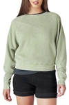 Lucky Brand Raglan Waffle Top In Loden Green