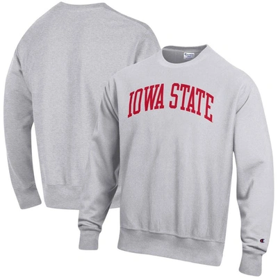 Champion Heathered Gray Iowa State Cyclones Arch Reverse Weave Pullover Sweatshirt