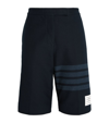 Thom Browne 4-bar Double Face Shorts In Navy