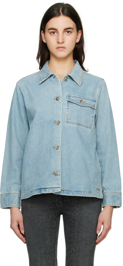 A.p.c. Janice Buttoned Denim Jacket In Blue
