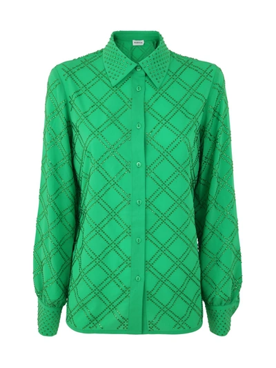 P.a.r.o.s.h Polyester With Crystals Blouse In Green