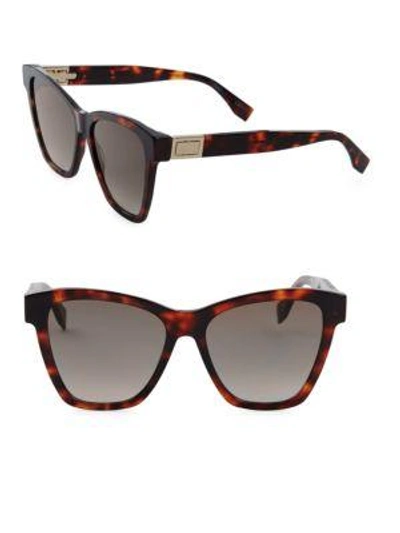 Fendi 55mm Oversized Cat Eye Sunglasses In Dark Havana