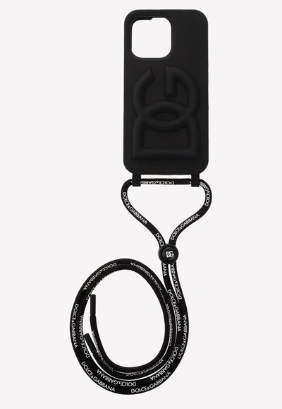 Dolce & Gabbana Logo橡胶iphone 13手机壳 In Black