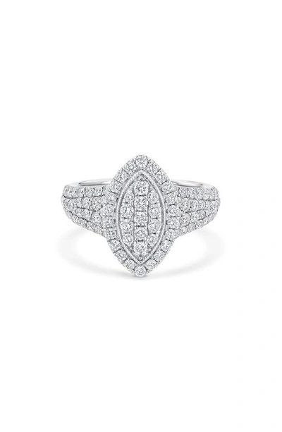 Sara Weinstock Veena Pavé Diamond Marquise Pinky Ring In White Gold