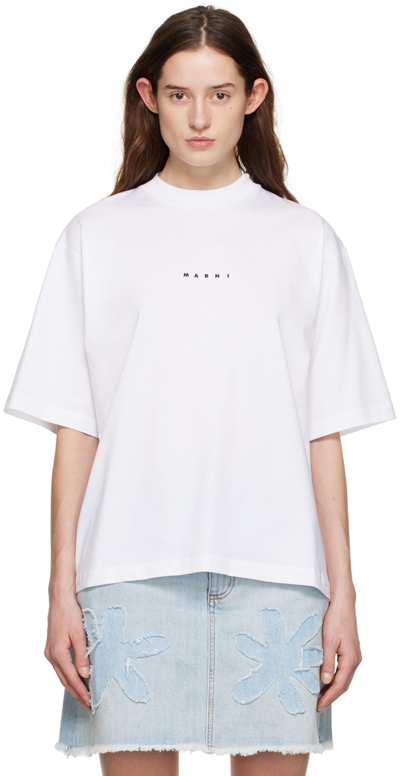 Marni T-shirt With Logo Print In White