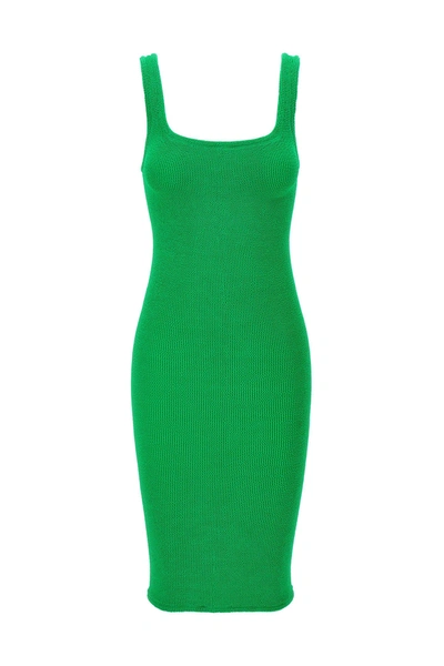 Hunza G Square-neck Tank Midi Dress In Green