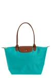 Longchamp Le Pliage Small Shoulder Tote Bag In Turquoise