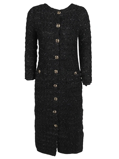 Balenciaga Short Buttoned Dress In Black