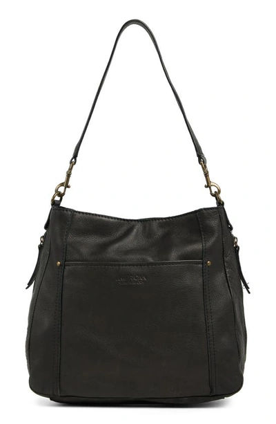 American Leather Co. Austin Shoulder Bag In Black Smooth
