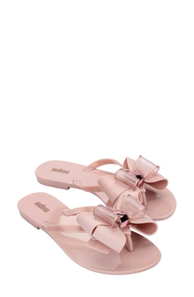 Melissa Women's Harmonic Sweet Vii Bow Slide Sandals In Light Pink