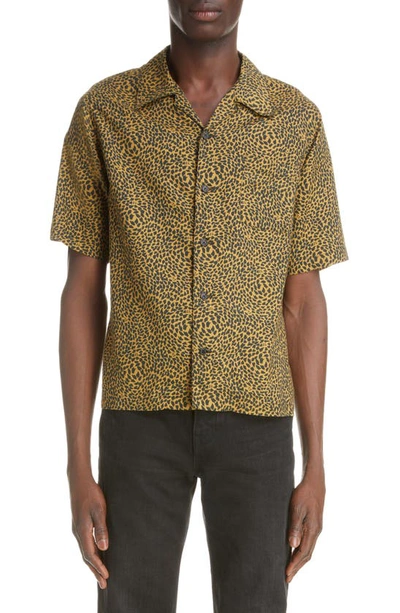 Saint Laurent Hawaii Leopard-print Lyocell-blend Shirt In Multi
