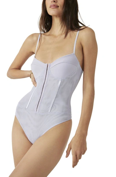 Free People Intimately Fp Night Rhythm Corset Bodysuit In Soft Lilac