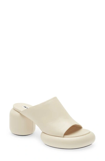Jil Sander Tripon Leather Platform Mules In Beige