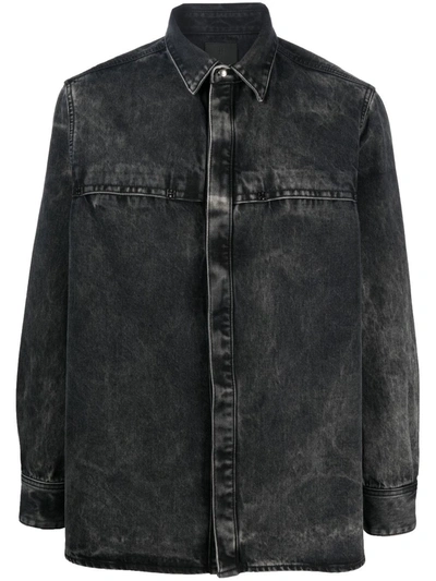 Givenchy Long-sleeve Denim Shirt In Black