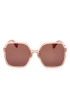 Max Mara 59mm Square Sunglasses In Pink/brown Solid