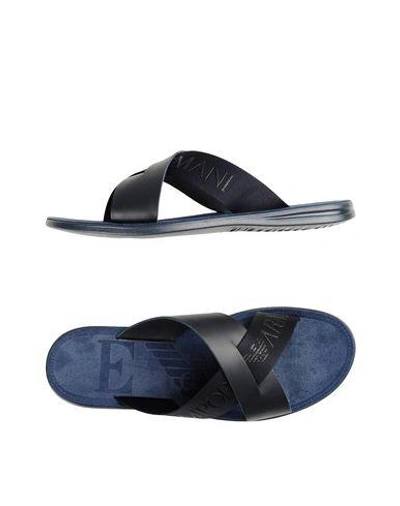 Emporio Armani Sandals In Dark Blue