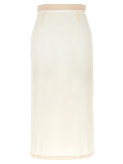 Maison Margiela Semi-sheered High-waisted Skirt In White