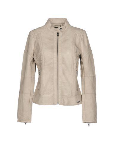 guess beige leather jacket