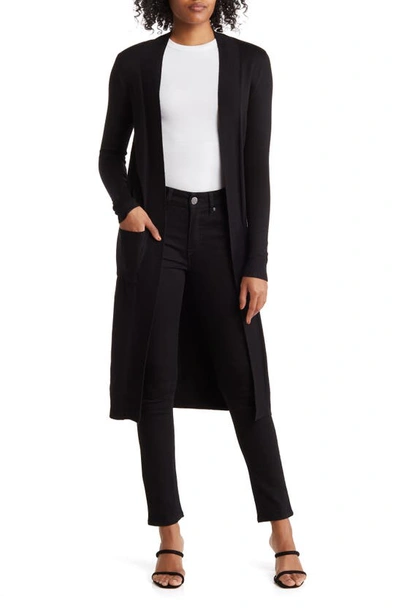 By Design Tribec Knee Length Cardigan In Black