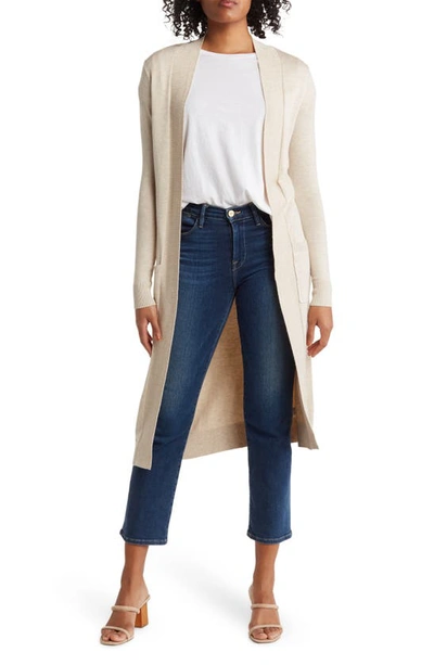 By Design Tribec Knee Length Cardigan In Oatmeal