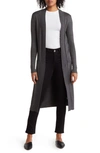 By Design Tribec Knee Length Cardigan In Charcoal Heather