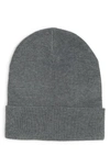 Ugg Logo Knit Cuff Beanie In Charcoal