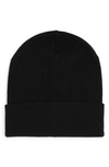 Ugg Logo Knit Cuff Beanie In Black/black