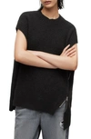 Allsaints Castel Cap Sleeve Sweater In Black